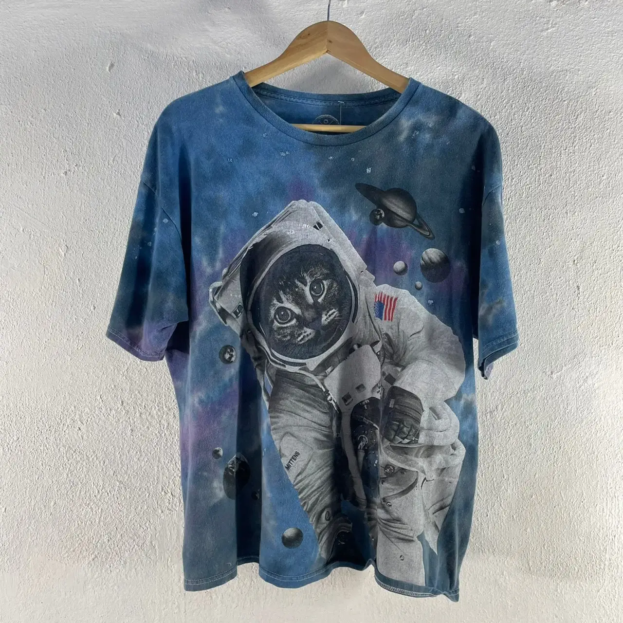 猫柄Tシャツ タイダイ 全面プリント 宇宙