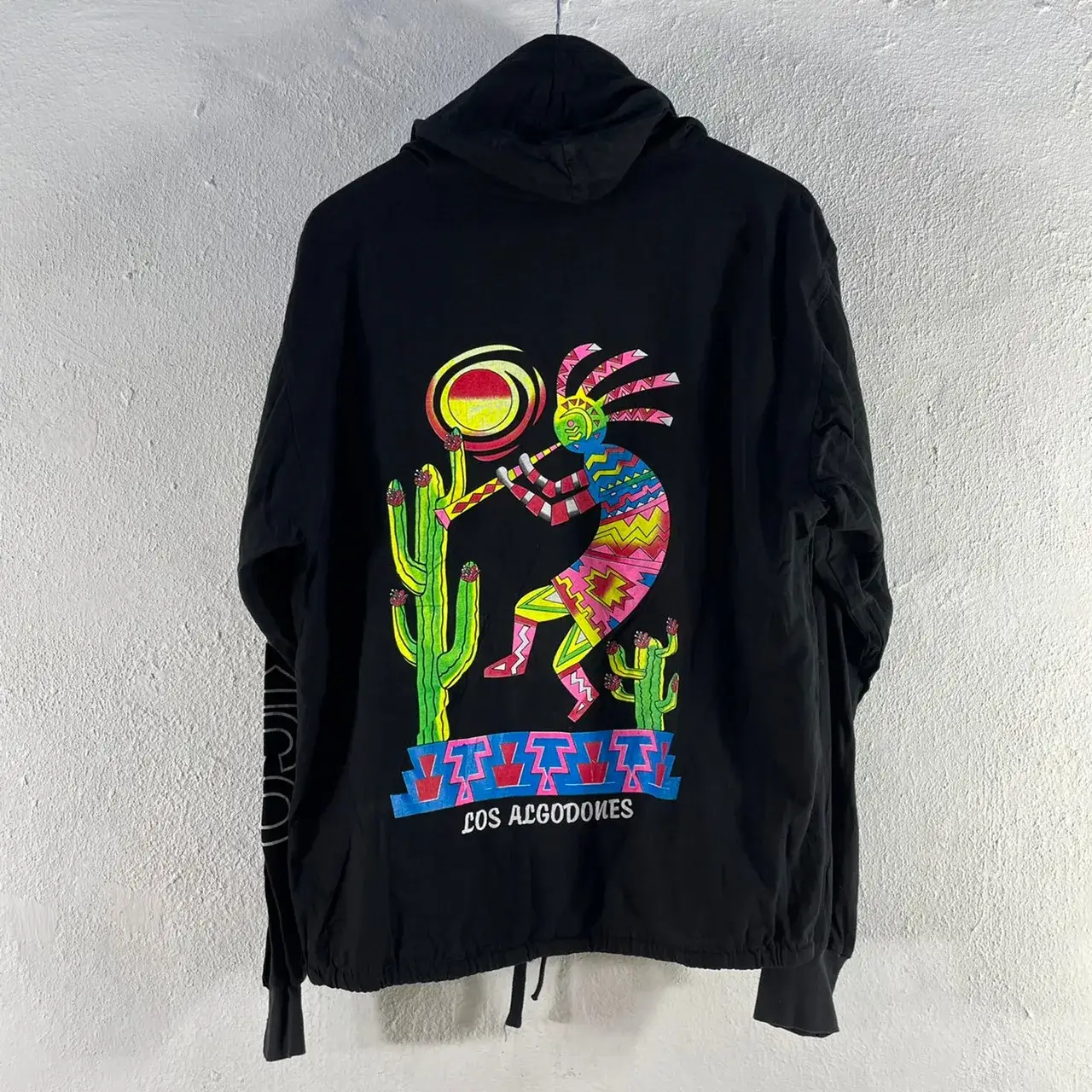 メキシカン ジップパーカー バック＆袖プリント ブラック 詳細1