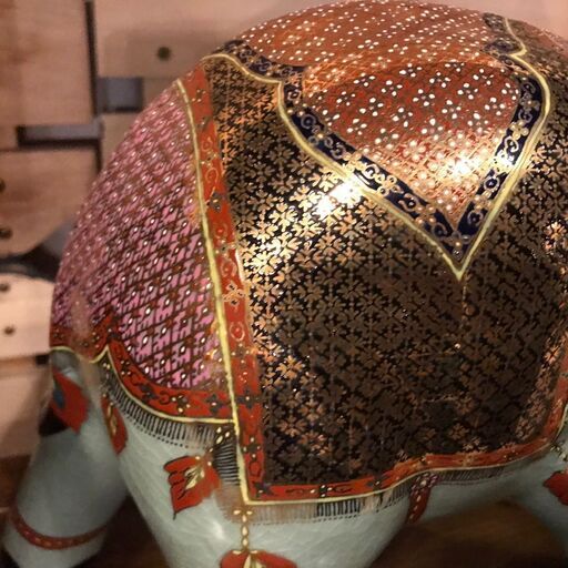 アジアン エレファント オブジェ 陶器製 詳細3