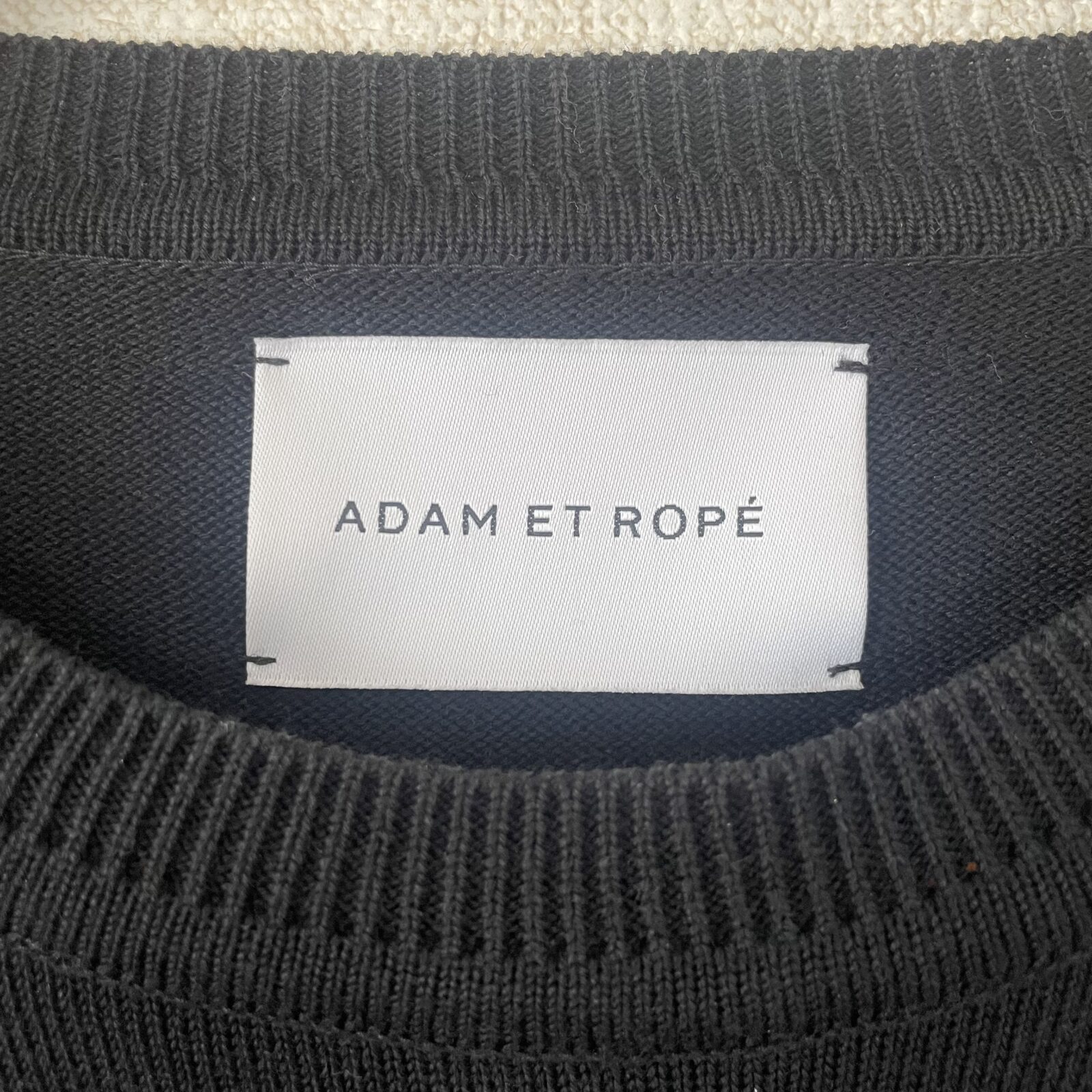 ADAM ET ROPE セーター ブラック×グレー カラーブロック 詳細2