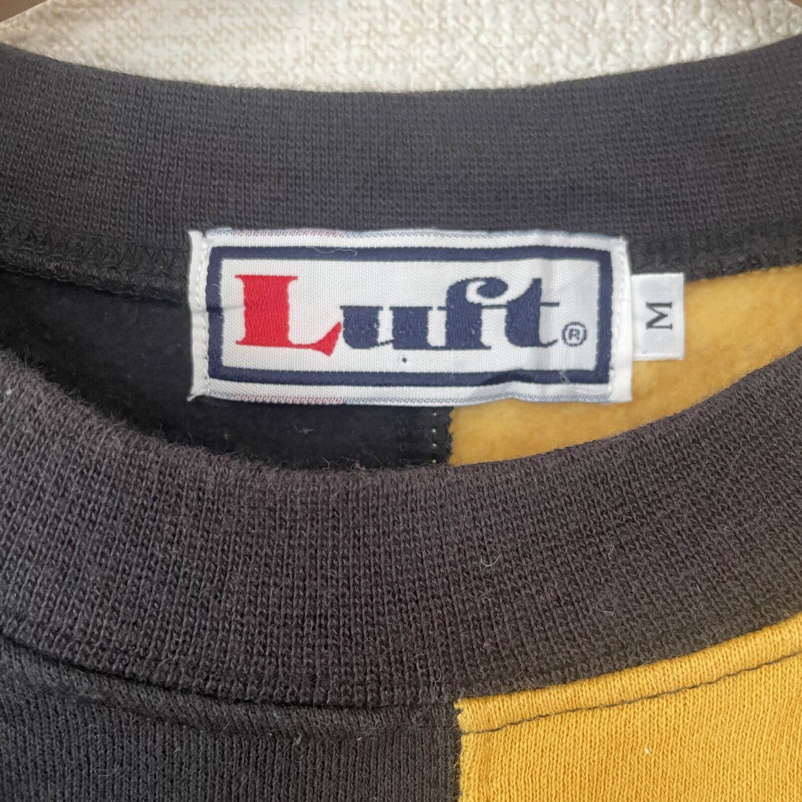 LUFT ルフト スウェット ブラック×イエロー 切替デザイン 詳細3