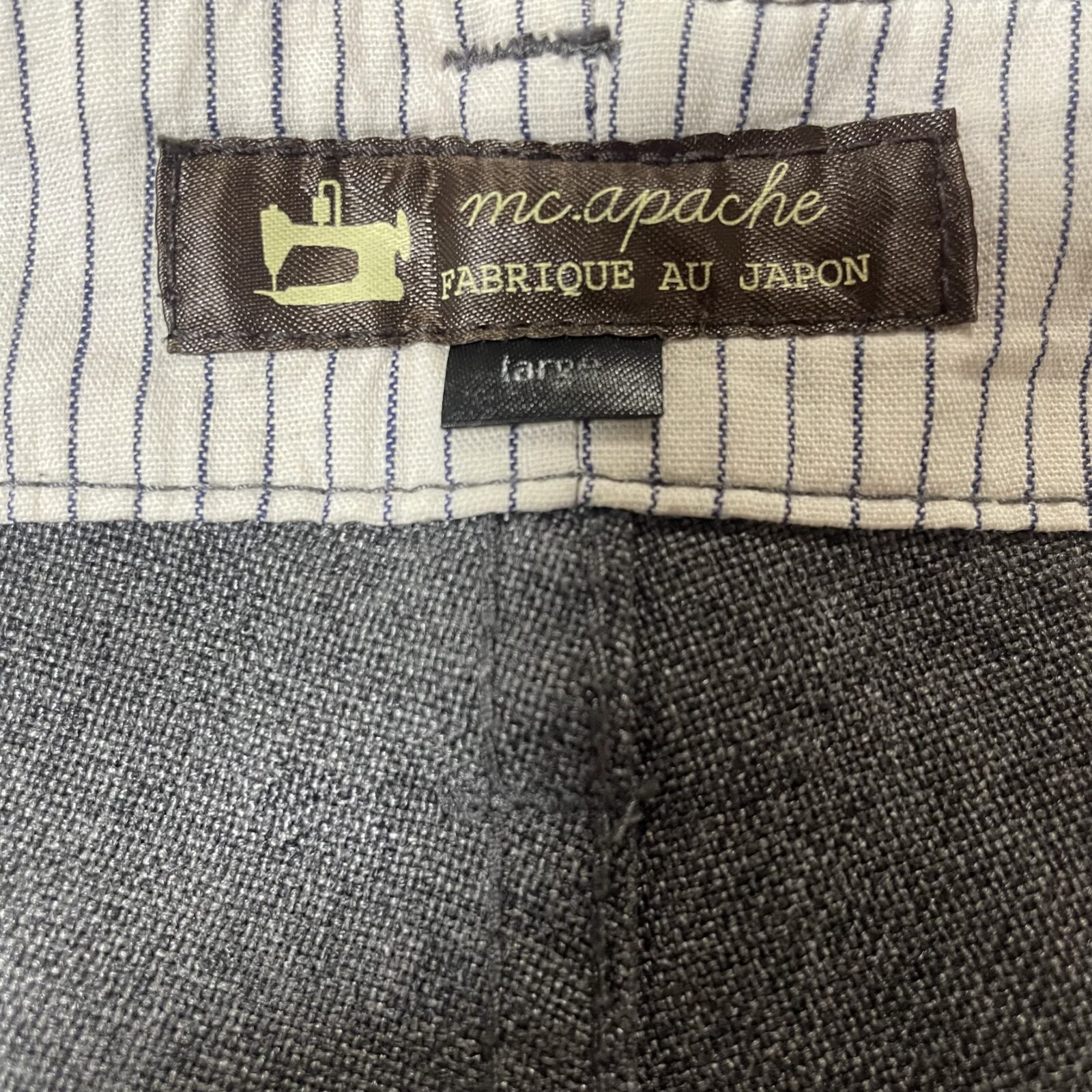 mc.apache エムシーアパッシュ パンツ L グレー コットンリネン混 ワークパンツ 日本製 詳細2