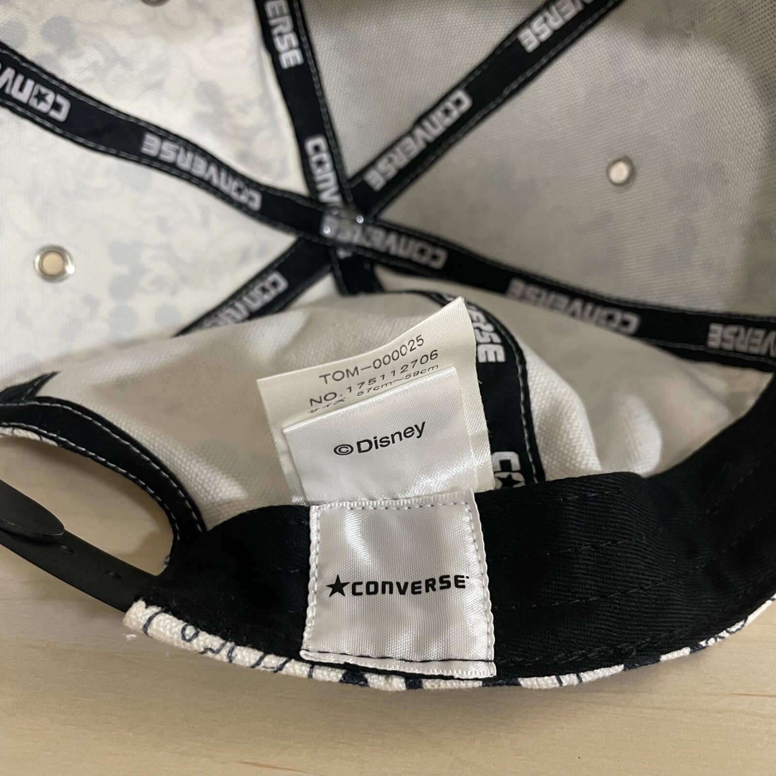 CONVERSE キャップ ホワイト/ブラック ミッキーマウス総柄 フリー 詳細5