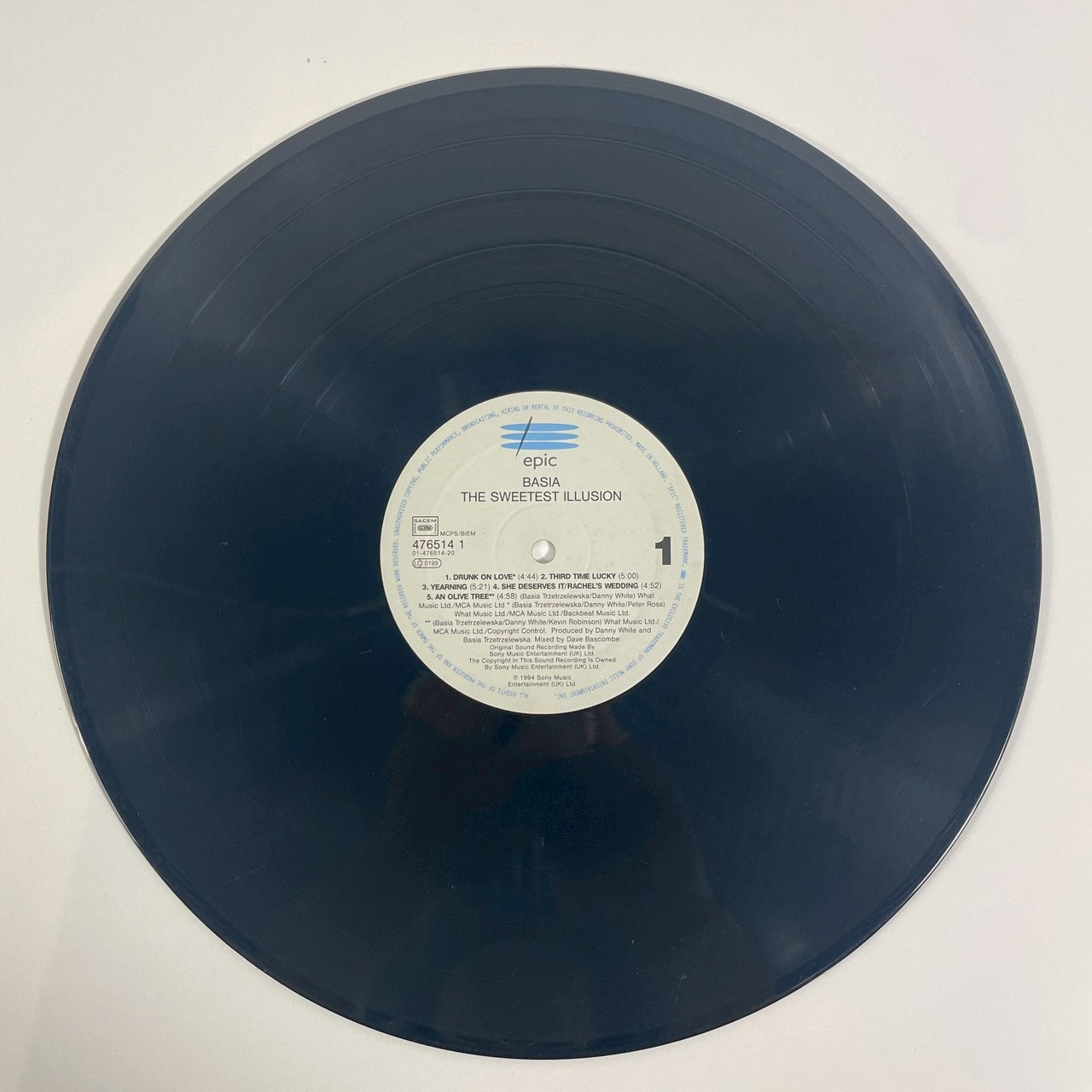 BASIA / The Sweetest Illusion LP｜Epic 476514 1｜Holland 1994 詳細2
