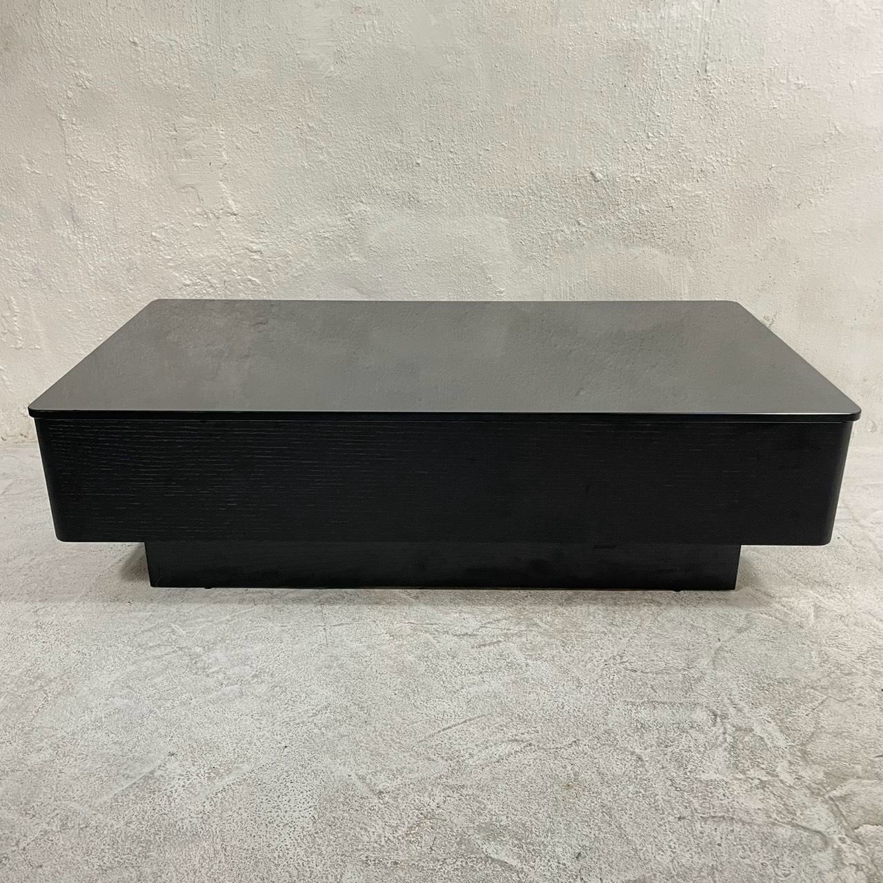 ARMONIA アルモニア Paora パオラ センターテーブル 1200 ブラック ガラス天板 収納付