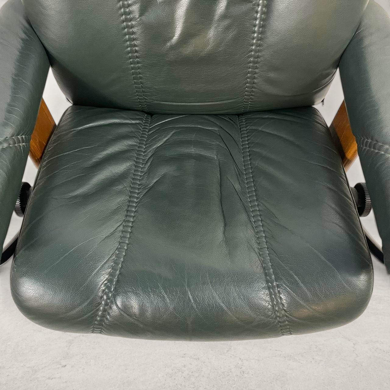 EKORNES エコーネス Stressless ストレスレスチェア 本革 リクライニング オットマン付 ノルウェー製 グリーン 詳細6