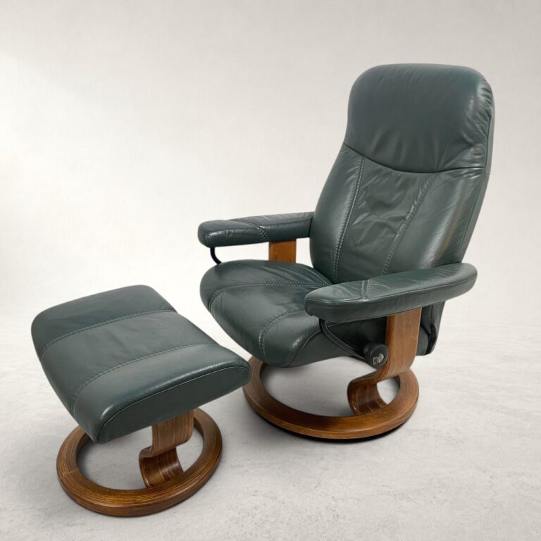 EKORNES エコーネス Stressless ストレスレスチェア 本革 リクライニング オットマン付 ノルウェー製 グリーン