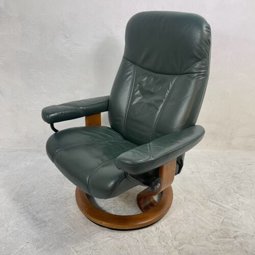 EKORNES Stressless（エコーネス  ストレスレスチェア） 本革 リクライニング オットマン付 グリーン系 詳細1